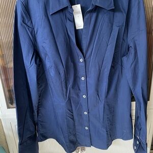 Banana Republic Navy Blue Button-Up Shirt